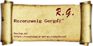 Rozenzweig Gergő névjegykártya